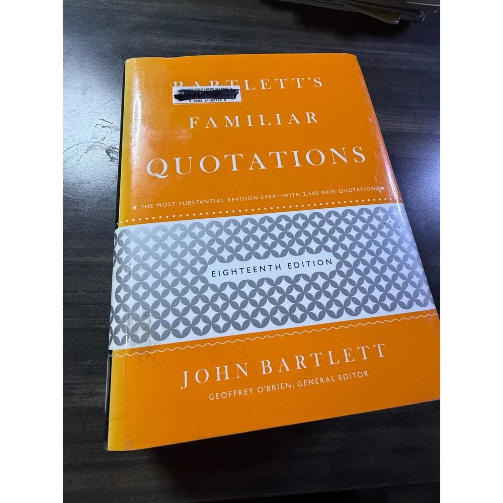 Bartlett's Familiar Quotations 18th Edition John Bartlett Hardcover Reference